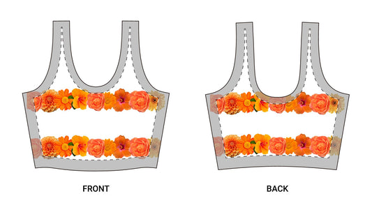 Orange Rose Stripe Sports Bra©