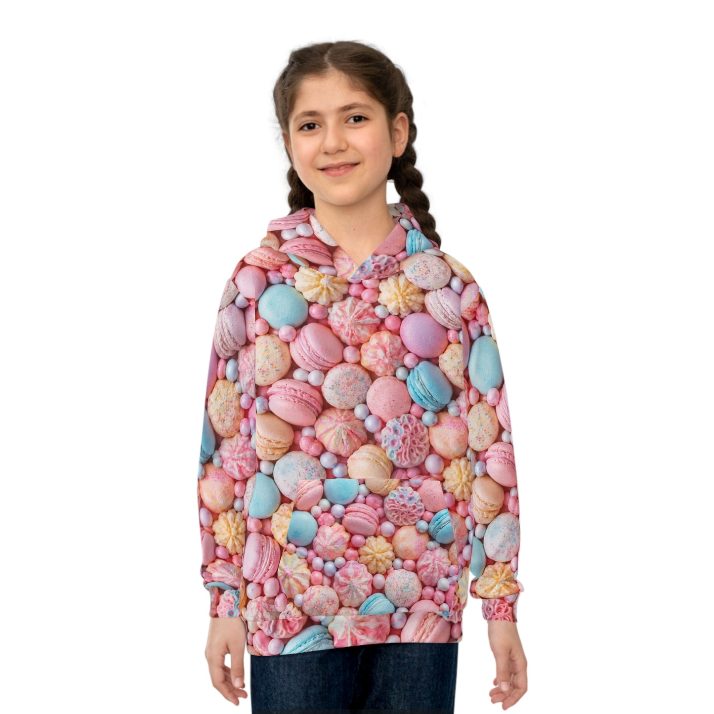 Candy Pastel Kids Hoodie — All-Over Print Sweet Sweets Pattern©