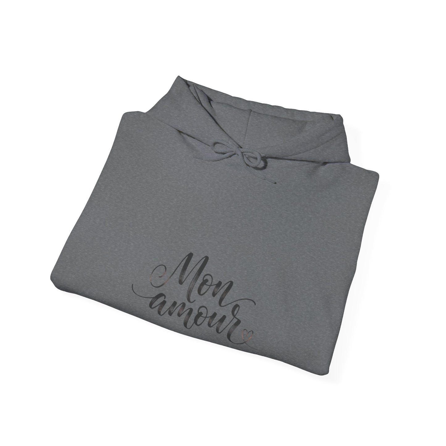 Mon Amour Hoodie— French Script Cozy Pullover for Moms & Couples©
