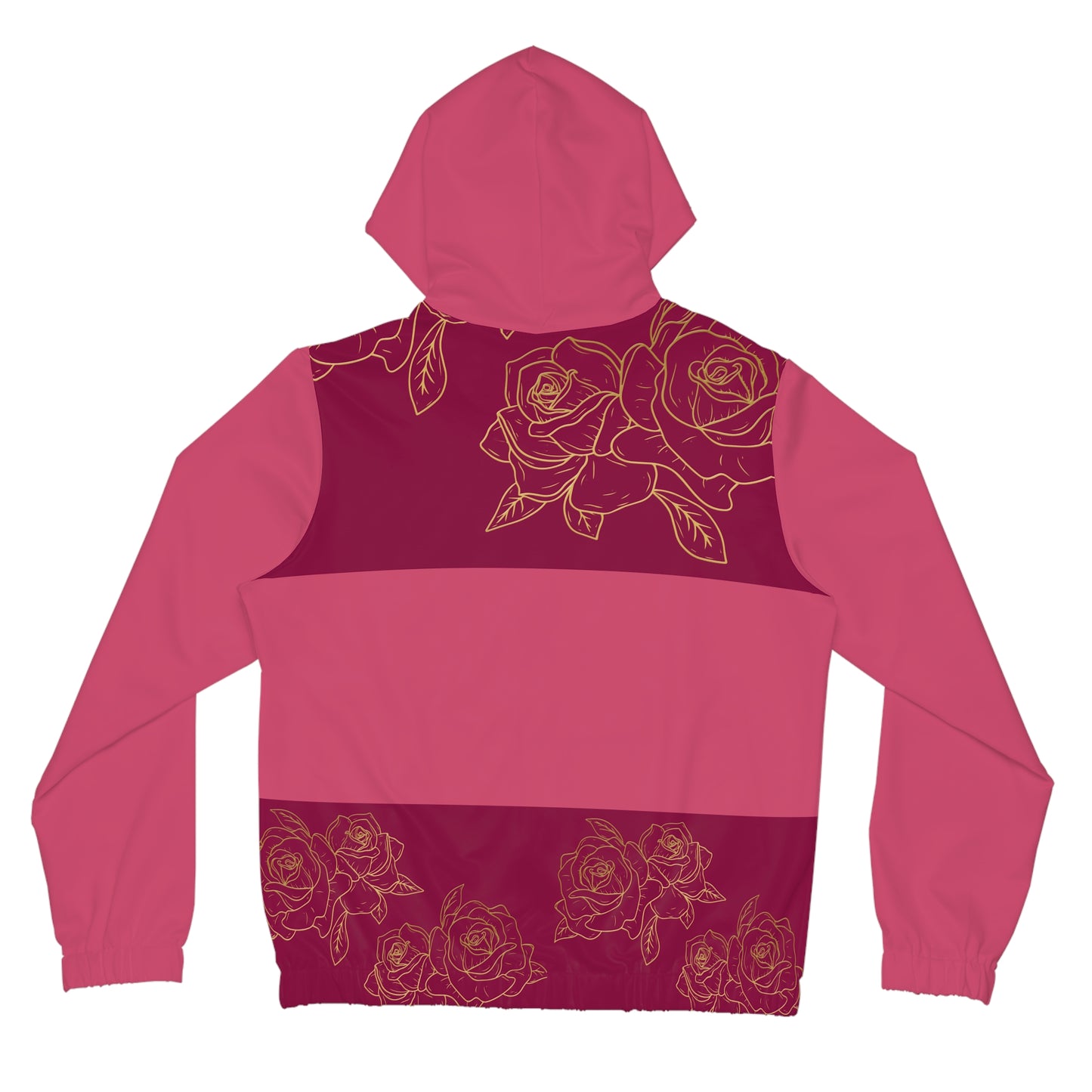 Floral Butterfly Full‑Zip Hoodie — Pink Rose Garden Jacket©