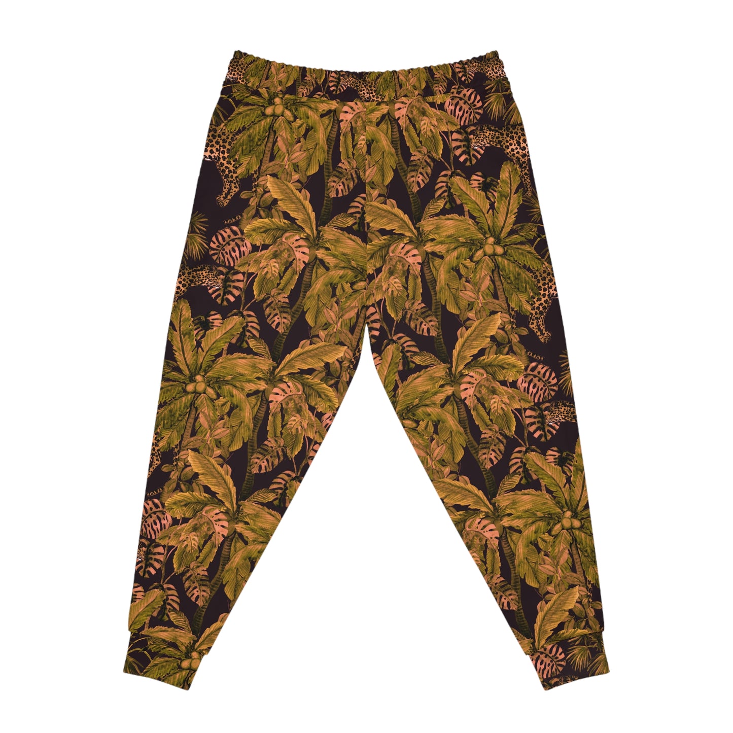 Tropical Leaf Athletic Joggers — All-Over Print Palm Lounge Pants©