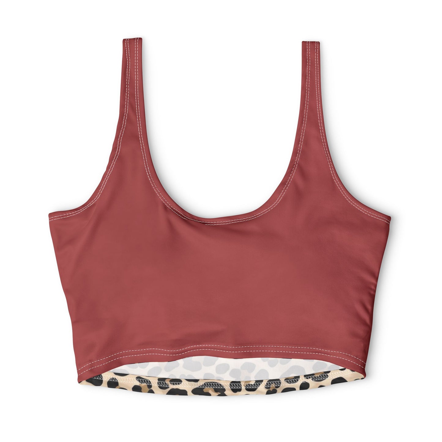 Leopard Print Sports Bra — Chic Animal-Print Workout Crop Top©