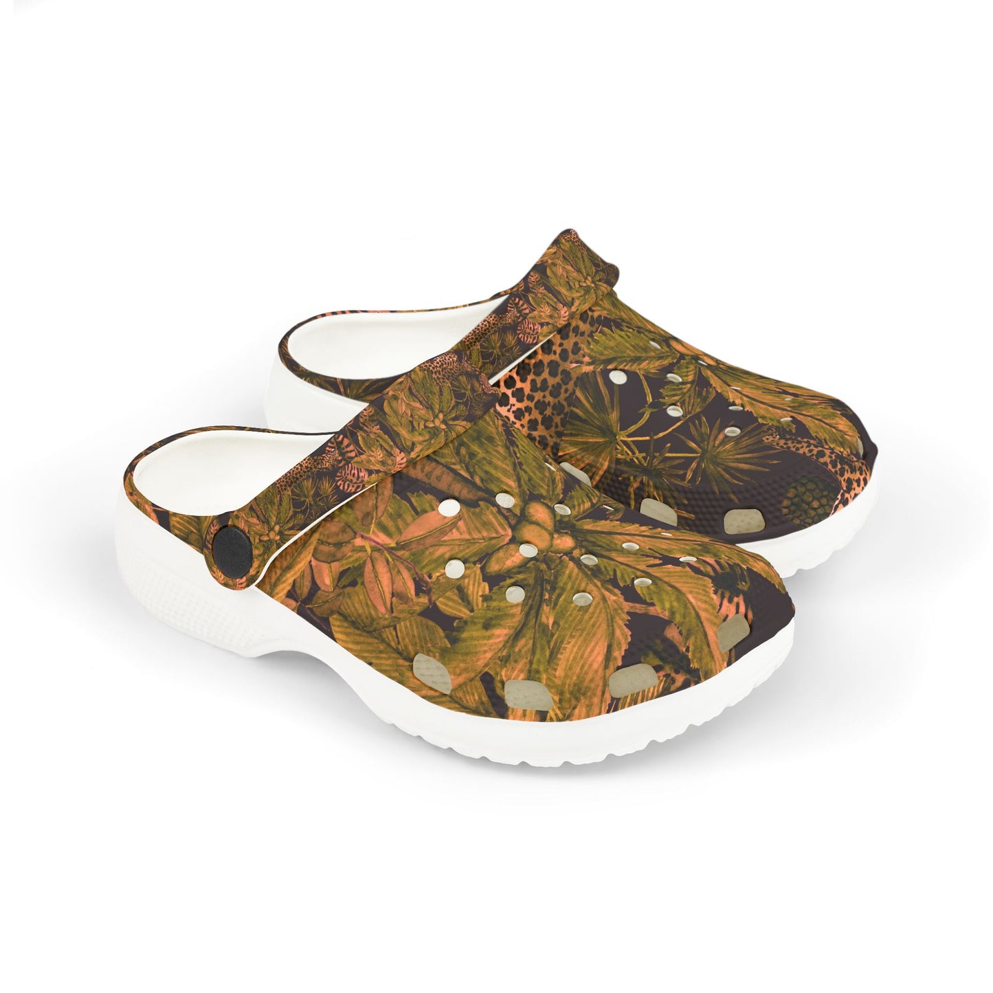 Kids Fall Leaf Clogs – Brown Autumn Pattern EVA Foam Slip-Ons©