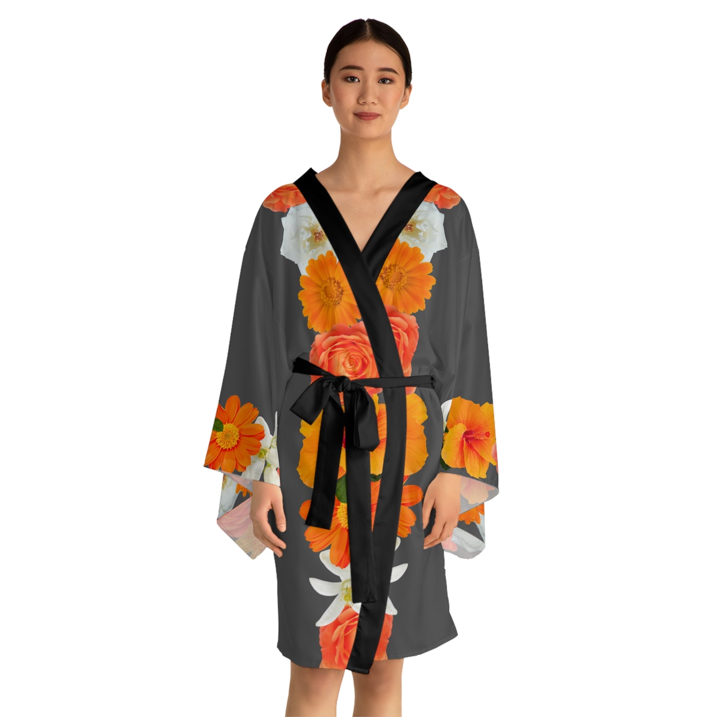 Orange Marigold Kimono Robe (AOP)