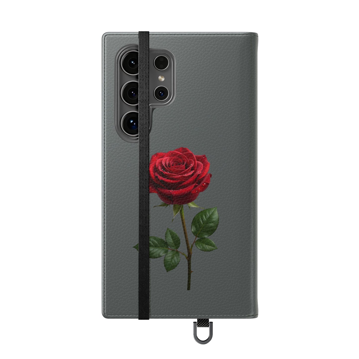 Mon Amour Rose Flip Phone Case — Floral Wallet Flip Case with 'Mon amour' Script