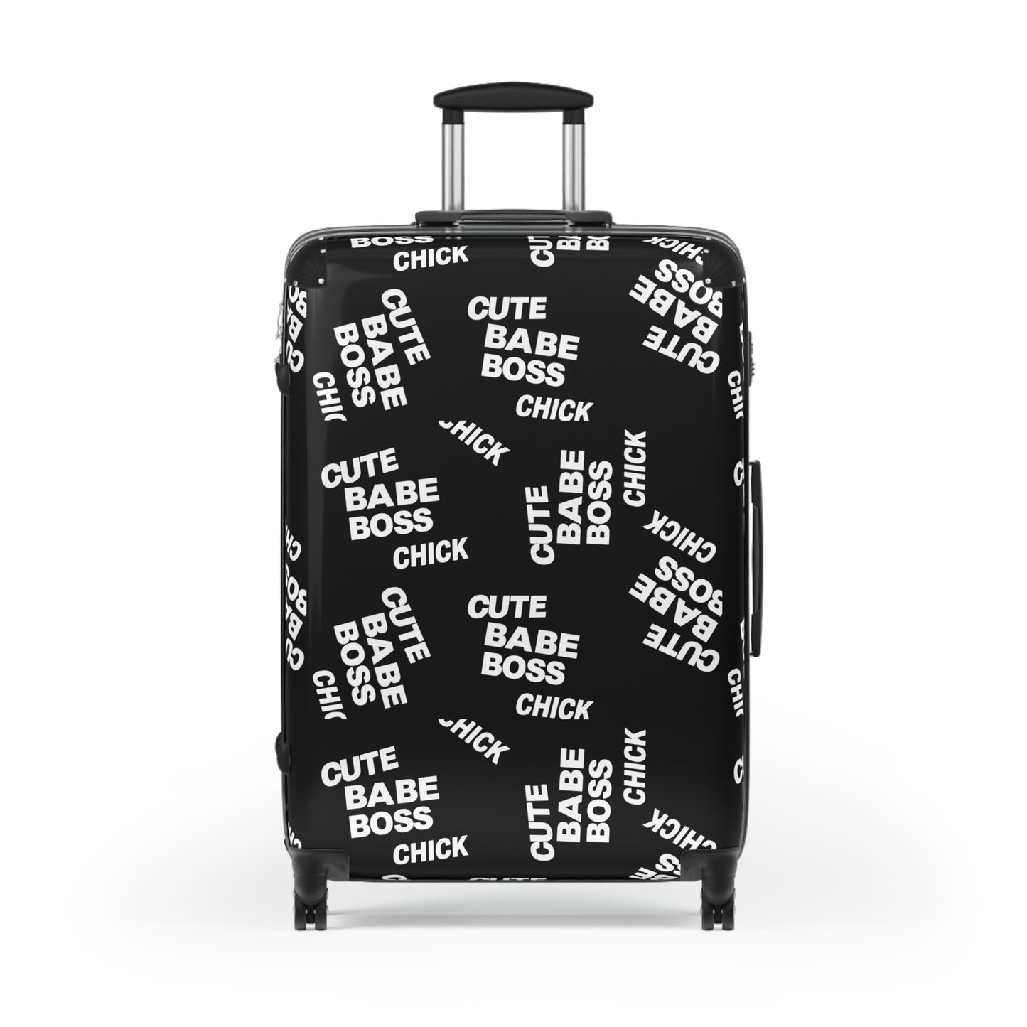 Suitcase – Black "Cute Babe Boss Chick" Carry-On Luggage©