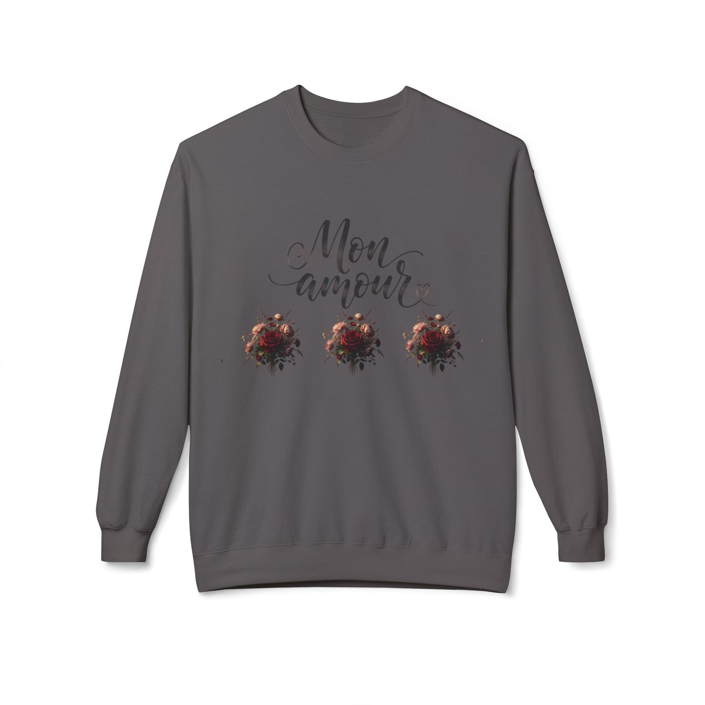 Floral Rose Bouquet Crewneck Sweatshirt — Vintage Dark Romantic Floral Design©