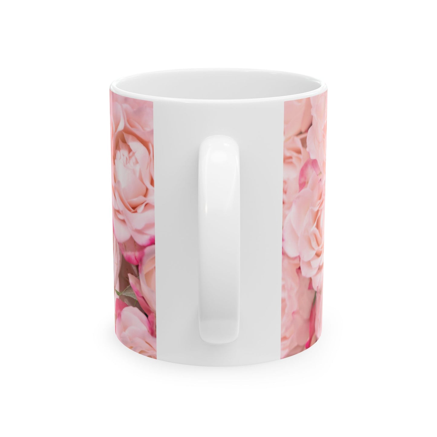 Pink Rose Ceramic Mug — Floral Photo Print Coffee Cup (11oz & 15oz)