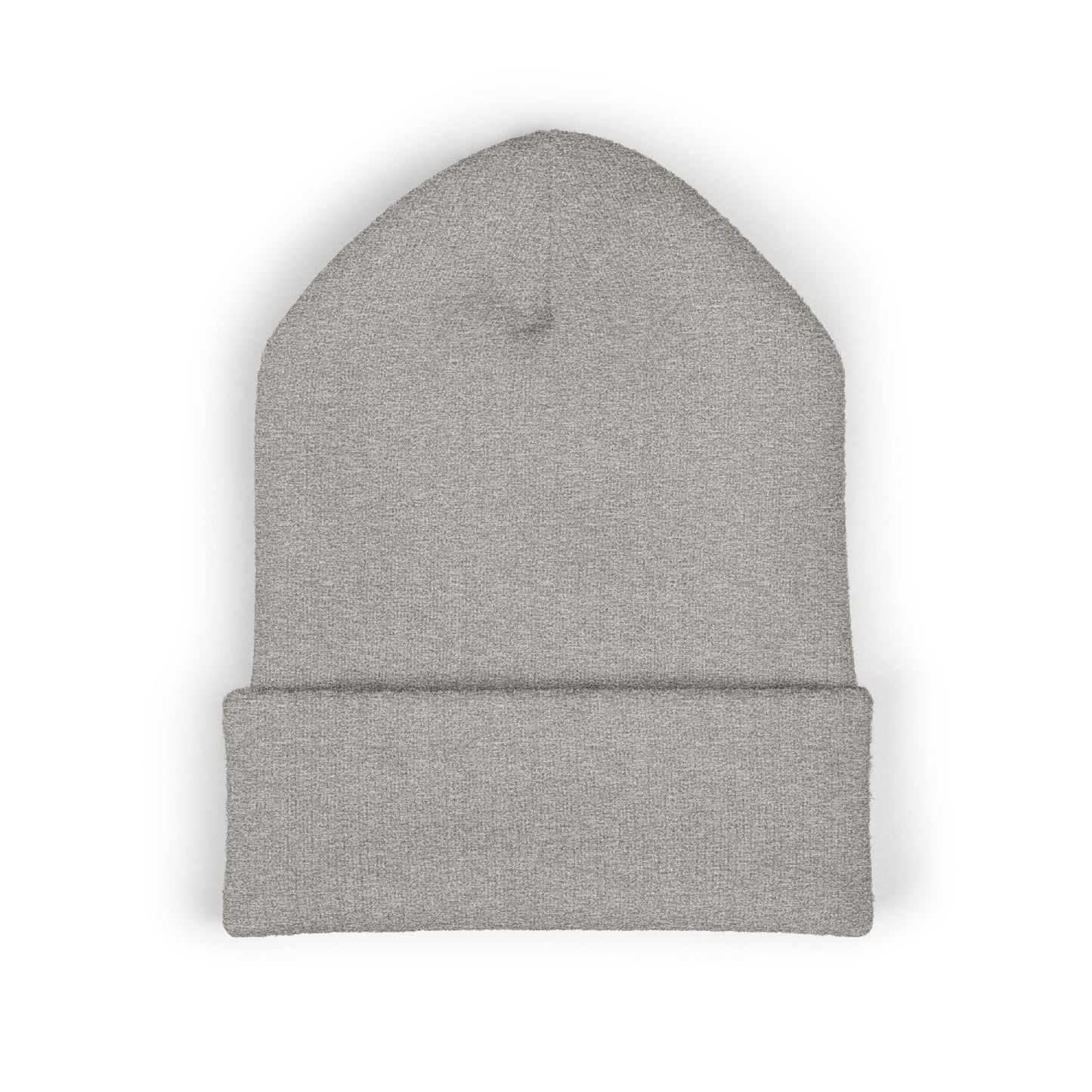 Embroidered Pink Rose Row Cuffed Beanie — Classic Floral Knit Hat©