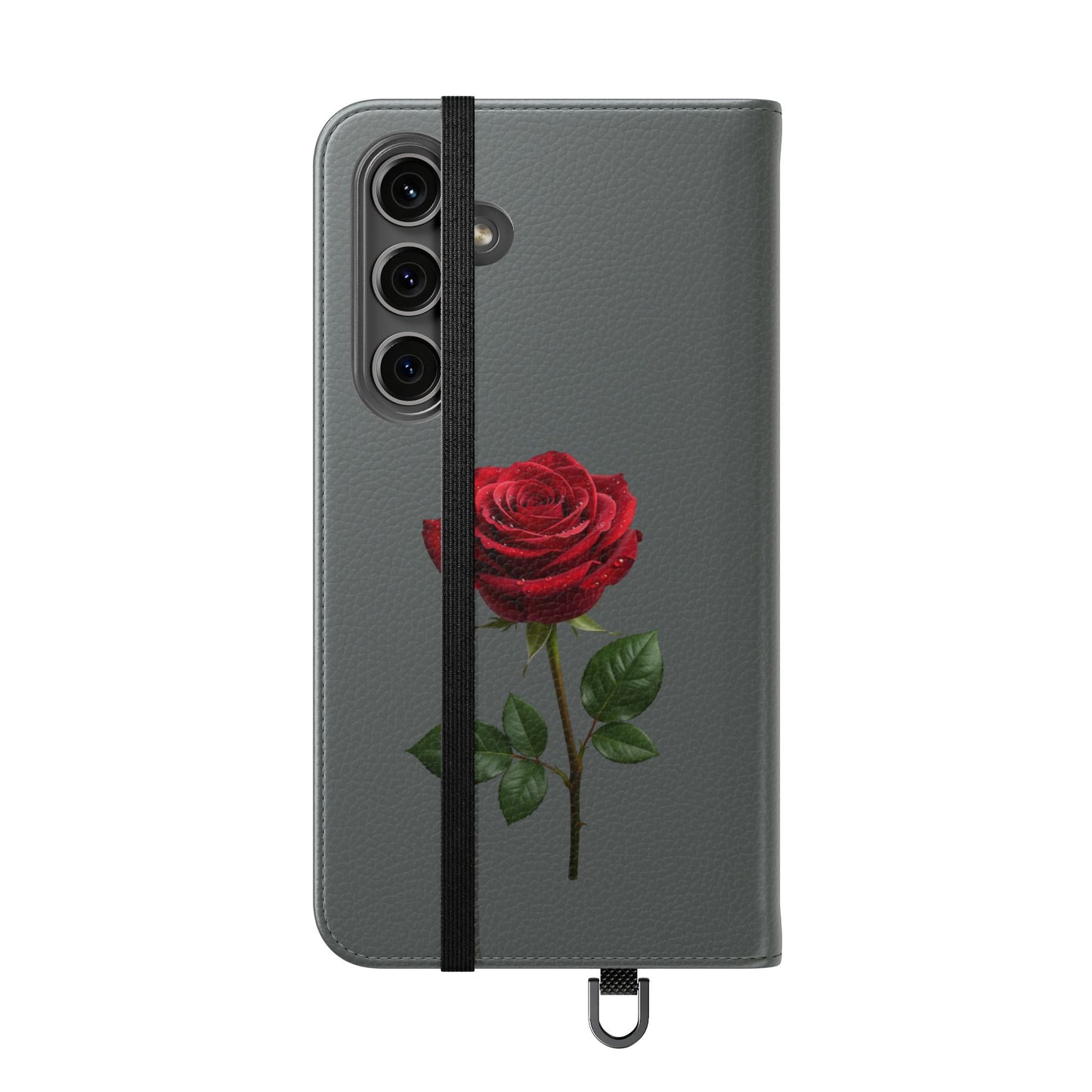Mon Amour Rose Flip Phone Case — Floral Wallet Flip Case with 'Mon amour' Script